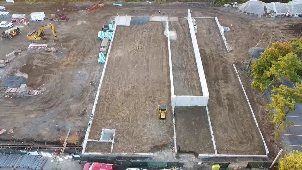 Aerial shot of avalon quincy from raycon construction